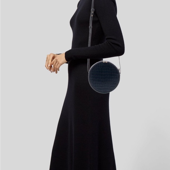 Sezane Handbags - Sézane Nicole Circle Croc Embossed Leather Bag